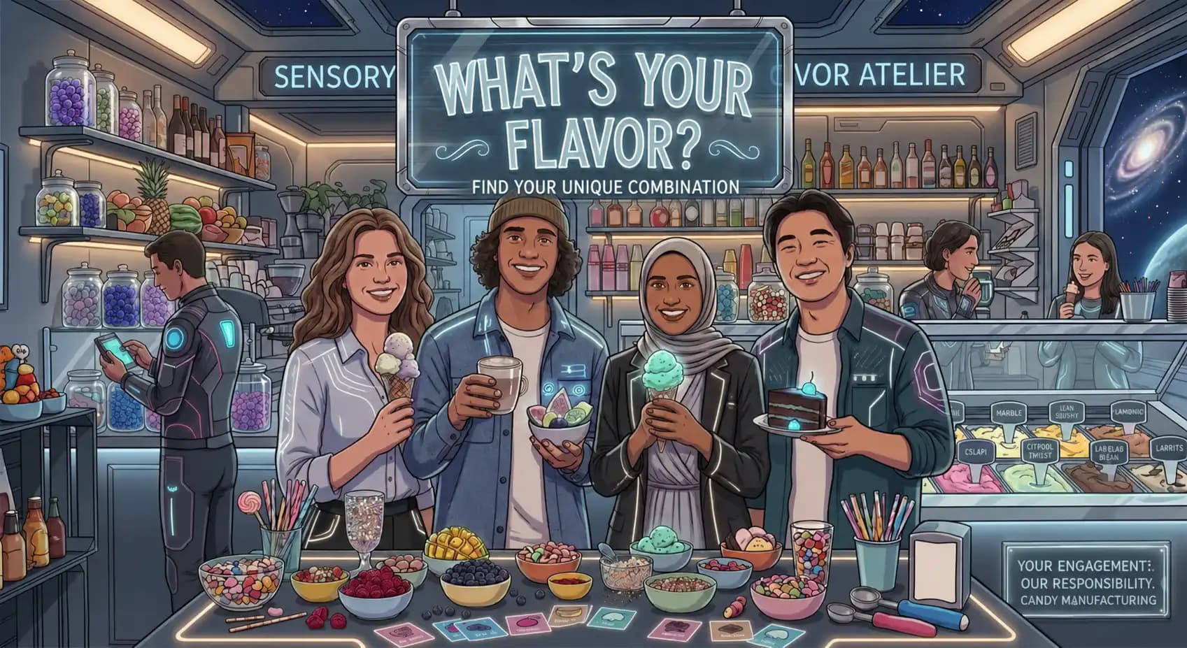 Group of friends testing different nicotine pouch flavors