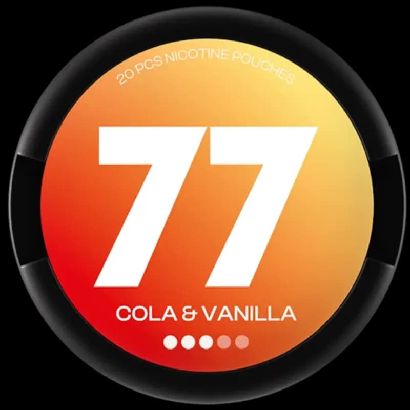 77 cola & vanilla nicotine pouch can