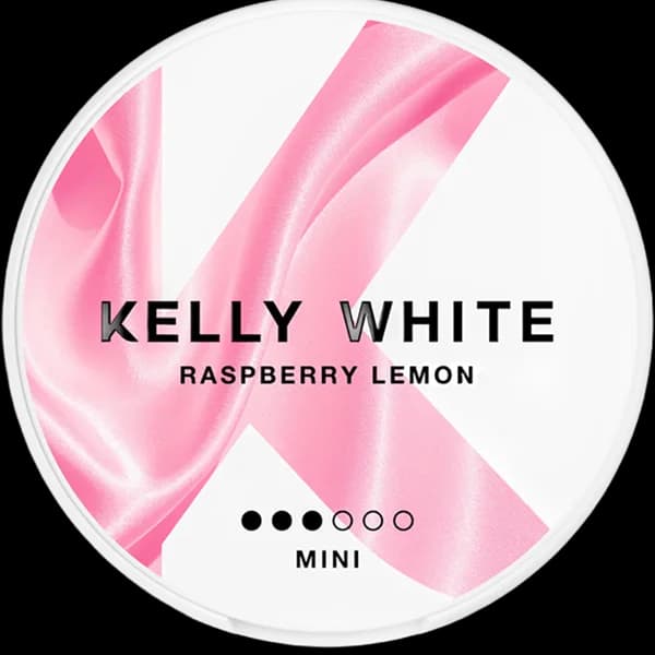 Kelly White Raspberry Lemon Mini nicotine pouch can