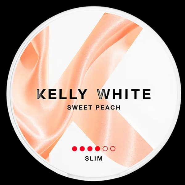 Kelly White Sweet Peach 8mg nicotine pouch can