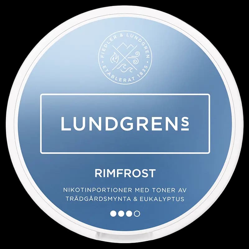 Lundgrens rimfrost nicotine pouch can