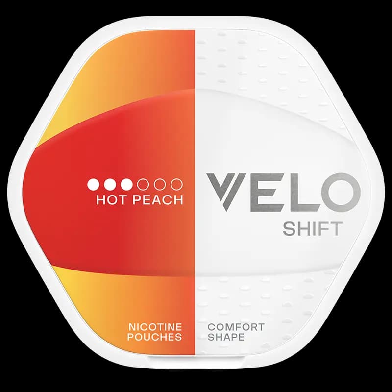 VELO Shift Hot Peach 8mg nicotine pouch can