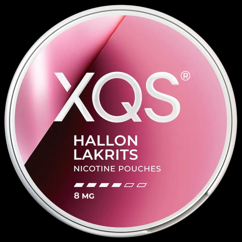 XQS Hallon Lakrits 8mg nicotine pouch can